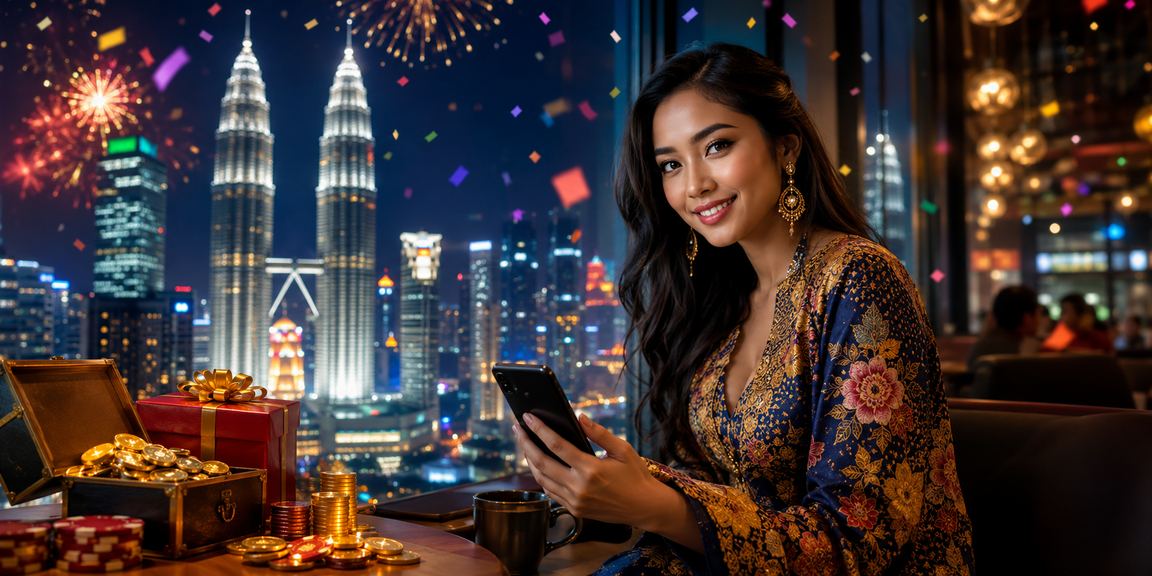 Pemain di Kuala Lumpur menggunakan kasino mudah alih rm1000 dengan tema batik Malaysia yang berwarna-warni